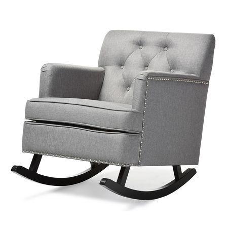 Bethany Modern And Contemporary Fabric Upholstered Button - Tufted Rocking Chair - Baxton Studio : Target