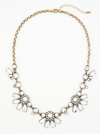 Fanned Gem Bib - clear rhinestone necklace by Shamelessly Sparkly