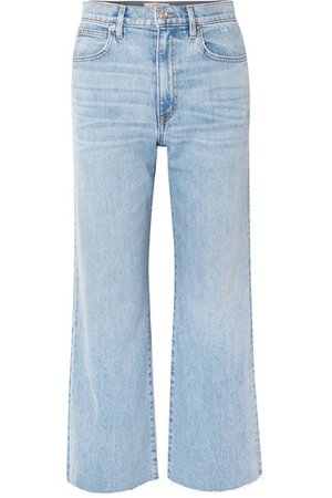 SLVRLAKE | Grace cropped frayed high-rise wide-leg jeans | NET-A-PORTER.COM