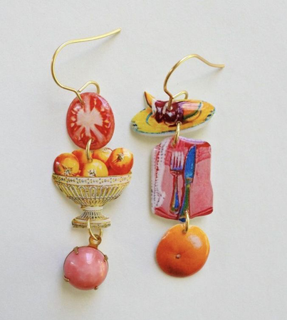 tomato ceramic earrings