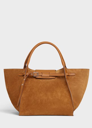 Medium Big Bag in suede calfskin - Camel - Official website | CELINE