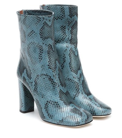 Paris Texas - Snake-effect leather ankle boots | Mytheresa