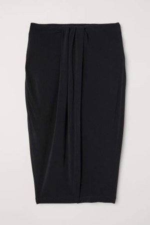 Short Wrap-front Skirt - Black