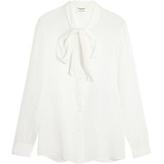 Saint Laurent Pussy-bow silk-georgette blouse
