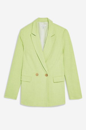 Apple Green Blazer with Linen | Topshop