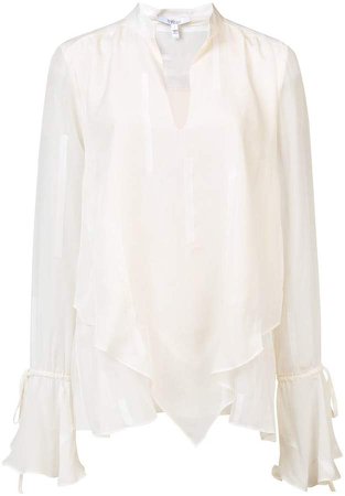 Long Sleeve Blouse with Tie Cuffs