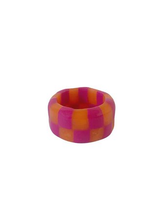 Chess Ring - Orange Pink | W Concept