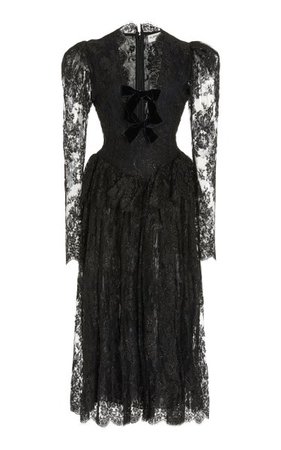 Bow-Detailed Metallic Lace Midi Dress By Alessandra Rich | Moda Operandi