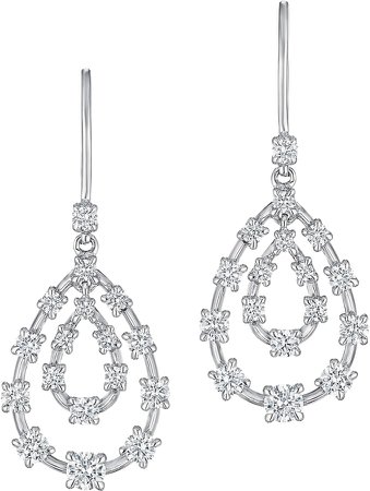 Starry Night Diamond Double Pear Drop Earrings