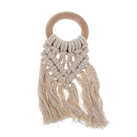 Amazon.com: VIccoo Handmade Natural Wooden Crochet Tassel Teether Bracelet Baby Kids Shower Chewing Toy - B#: Gateway