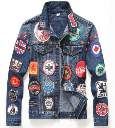 Hot New Men'S Denim Jacket Europe And America Badge Punk Jeans Men'S Personality Fashion Casual Embroidered Slim Denim Jacket Cool Jacket For Men Boyfriend Leather Jacket From Miss_lee18, $55.33| DHgate.Com