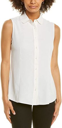 Anne Klein Women's Sleeveless Button Front Blouse at Amazon Women’s Clothing store