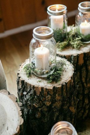 Log Candle Table Aisle