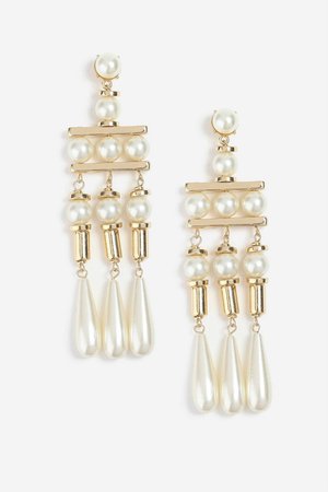 **Pearl and Bar Drop Earrings - Jewelry - Bags & Accessories - Topshop USA