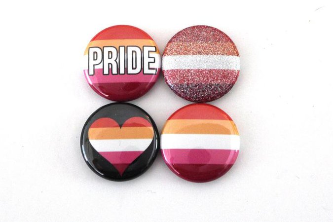 Lesbian Pride Buttons New Lesbian Pride Flag Buttons | Etsy