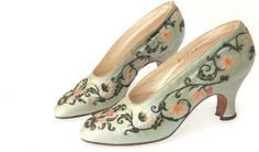 blue floral Victorian heels