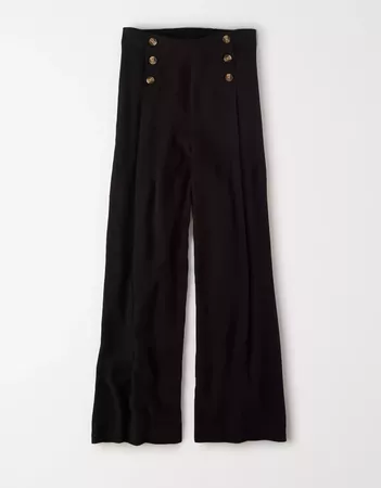AE High-Waisted Button Up Culotte black