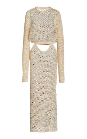 Sade Crystal Mesh Midi Dress By Diotima | Moda Operandi