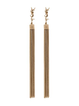 Shop Saint Laurent Loulou chain tassel earrings with Express Delivery - FARFETCH