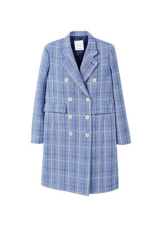 MANGO Checked structured coat
