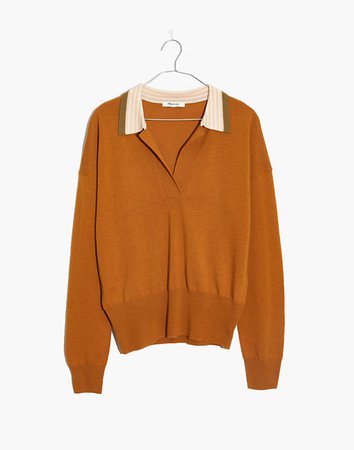 Colorblock Polo Sweater brown