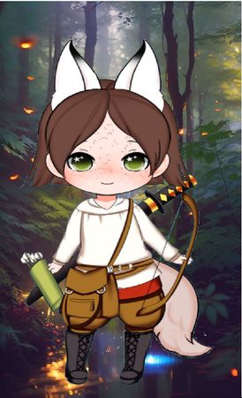 avatar cute wolf white fox warrior girl fantasy  🦊🐺