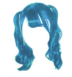 blue hair with bangs