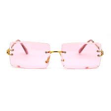 pink lens sun glasses rimless - Google Search