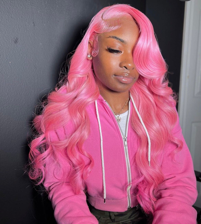 pink wig