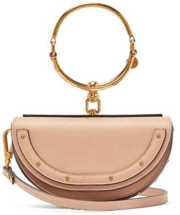 Nile Minaudiere Small Leather Clutch - Womens - Light Pink