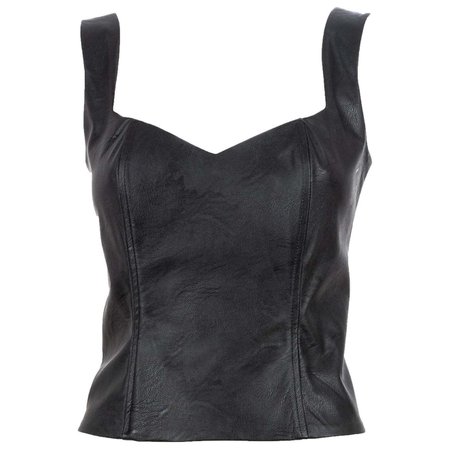 Black leather top NWOT For Sale at 1stDibs