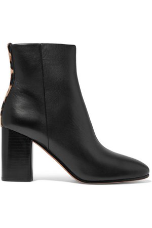 Diane von Furstenberg | Robyn leopard-print calf hair-trimmed leather ankle boots | NET-A-PORTER.COM