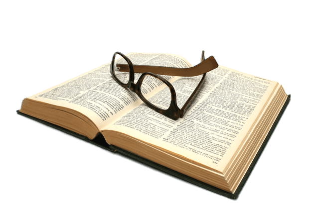Glasses on Top Of Open Book transparent PNG - StickPNG