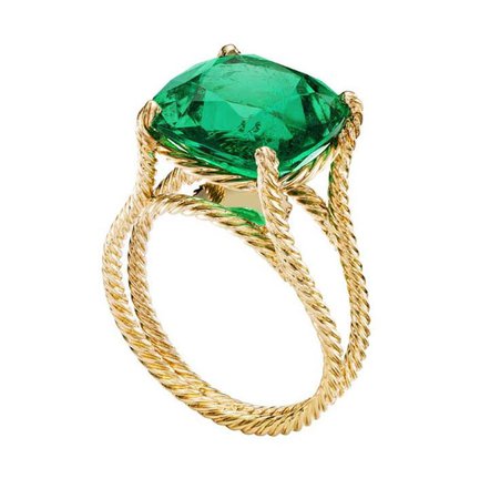Piaget, emerald ring in yellow gold