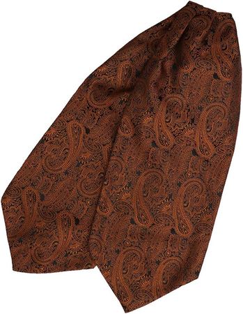 Amazon.com: Men'S Extra Long Cravat Scarf Jacquard Woven Silk Big Long-Self Cravat Tie Ascot Hankies Set Orange C.B.AQ.Q.006 Epoint Orange,Black Paisley : Clothing, Shoes & Jewelry
