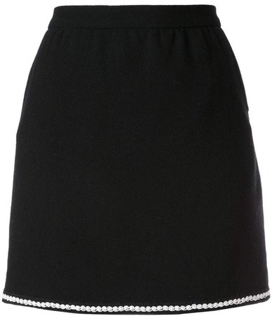 Pre-Owned contrast trim mini skirt