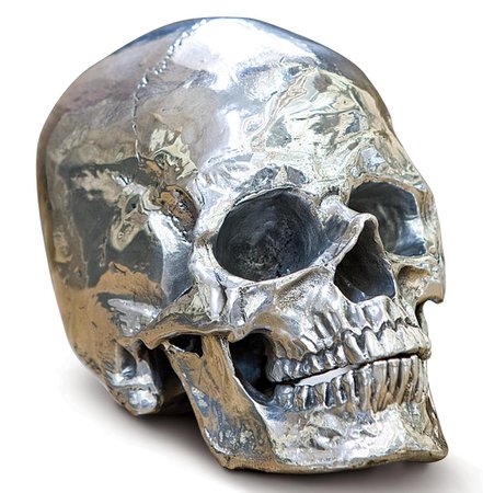 Regina Andrew Metal Industrial Loft Polished Nickel Metal Skull