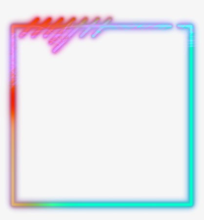Mq Neon Frame Frames Border Borders - Electric Blue PNG Image | Transparent PNG Free Download on SeekPNG