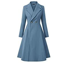 Amazon.com: CURLBIUTY Women’s Overcoat Winter Swing Trench Coats, Blue, Small : Clothing, Shoes & Jewelry