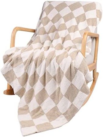 Amazon.com: QQP Checkered Throw Blanket,Soft Cozy Microfiber Reversible Checkerboard Fluffy Throw Blanket,50X60In Blanket for Home Bed Couch.（Black&White） : Home & Kitchen
