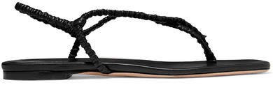 Leather Slingback Sandals - Black