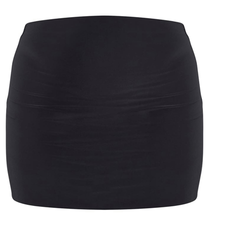 black slinky mini skirt