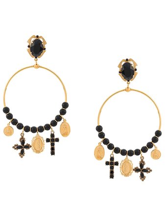 Dolce & Gabbana Drop Hoop Earrings WEL2M1W1111 Gold | Farfetch