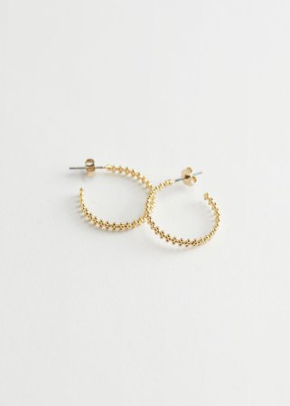 Dotted Mini Hoop Earrings - Gold - Hoops - & Other Stories US