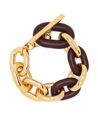 Rabanne two-tone Design cable-link Chain Bracelet - Farfetch
