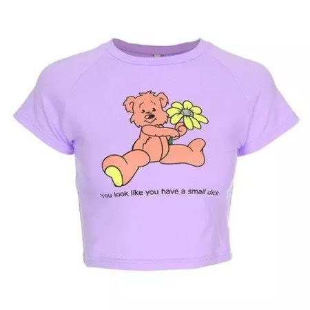 Teddy Bear Crop Top | Aesthetic Apparel S / Purple | Google Shopping
