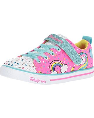 New Cyber Monday Savings on Skechers Kids Girls' Sparkle LITE-Unicorn Craze Sneaker, neon Pink/Multi, 11 Medium US Little Kid