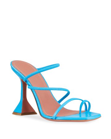 Amina Muaddi Naima Strappy Leather Slide Sandals | Neiman Marcus