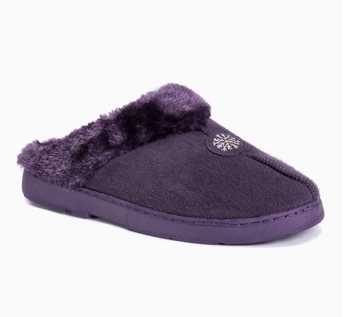 Purple Snowflake Muk Luk Slippers
