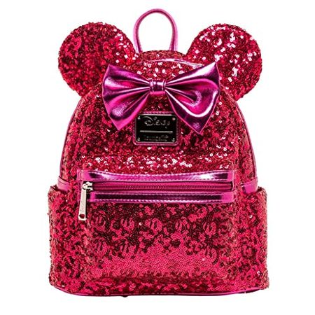 Amazon.com: Loungefly Disney Minnie Mouse Magenta Sequin Women's Backpack : Clothing, Shoes & Jewelry